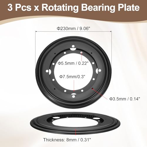 3Pcs 9 Inch Rotating Bearing Plate (3 Count)