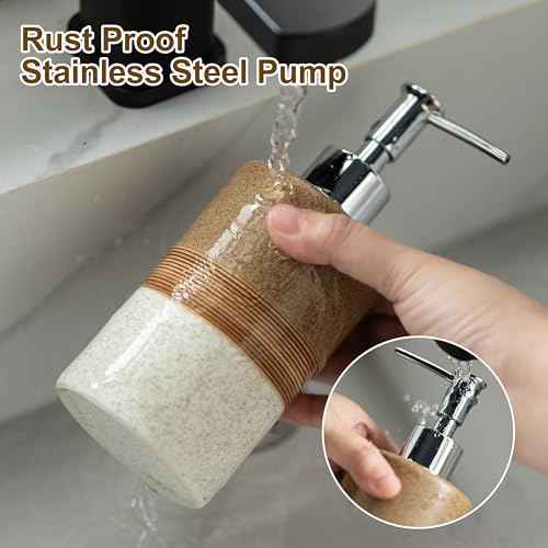Ceramic Soap Dispenser Set for Hand Soap