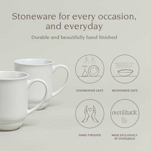 over&back Rim Stoneware Coffee Mugs (4 Count)