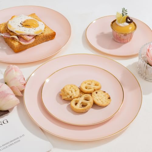200Pieces Pink Plastic Plates (200 Count)