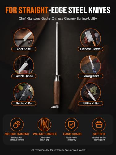 Diamond Knife Sharpener Rod