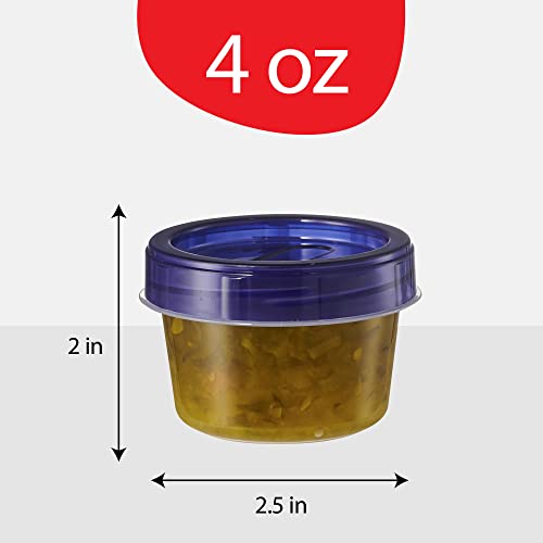 12 Pack Twist Cap Food Storage Containers with Blue Screw on Lid