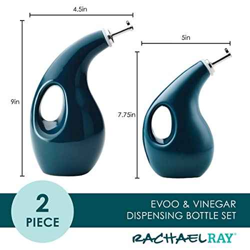 Serveware Ceramic EVOO Oil and Vinegar Dispensing Bottle Set