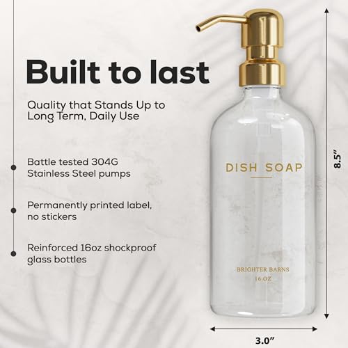 Luxury Glass Soap Dispenser Set by Brighter Barns (2 Count)