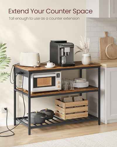Kitchen Island with 3 Shelves