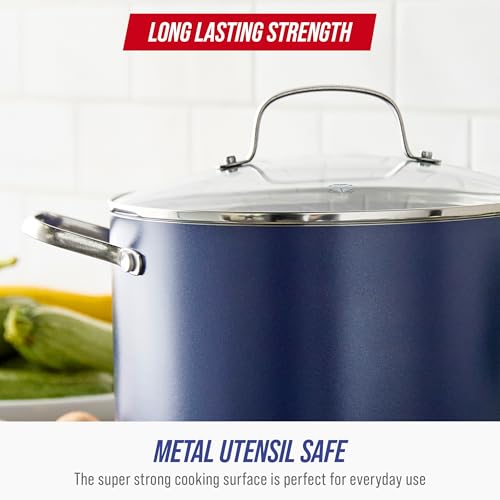 8QT Diamond Infused Ceramic Nonstick Stockpot with Lid