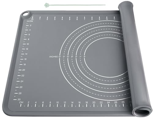 Silicone Pastry Mat 24" x 16" Baking Mat with Measurements and Edge Heightening