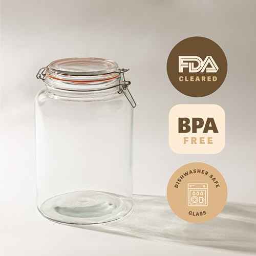 Large 1 Gallon Glass Mason Jar with Hinged Lids