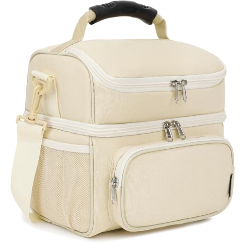 Double Layer Cooler Insulated Lunch Bag Adult Lunch Box Large Tote Bag for Men