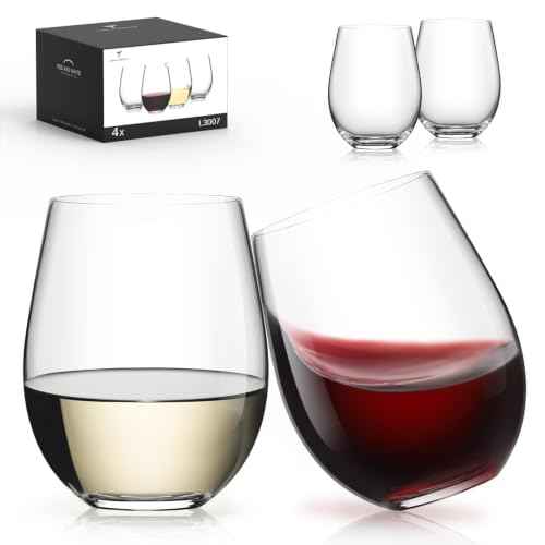 Stemless Wine Glasses Set of 4 (4 Count)