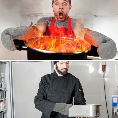 2 Pairs 17 Inch Extra Long Oven Mitts Heat Resistant (4 Count)