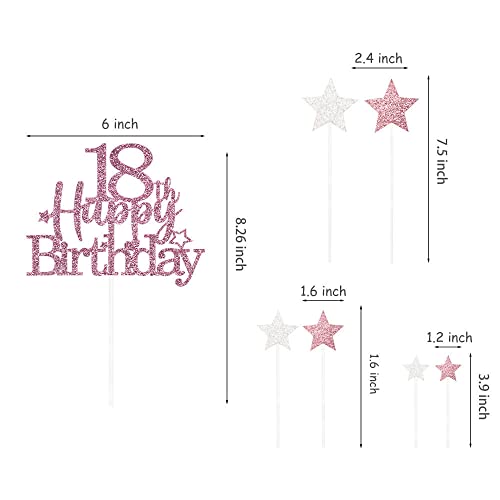 Rose Gold 18th Birthday Cake Topper (7 Count)