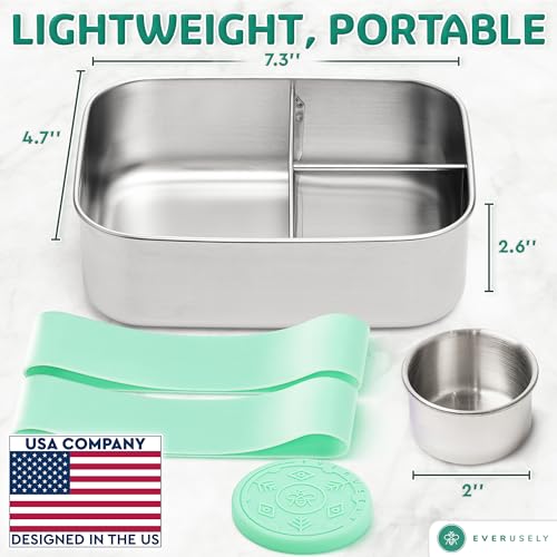Stainless Steel Bento Box + Condiment Container