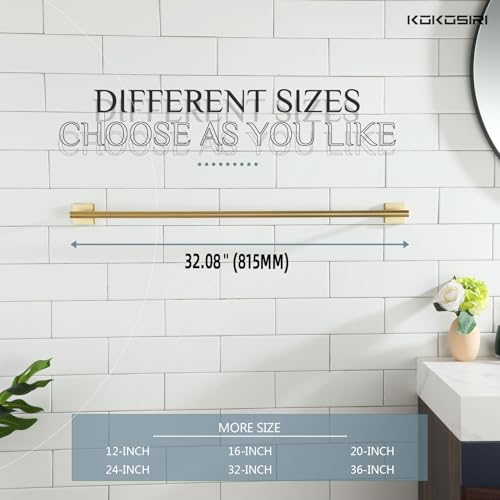 Bathroom Towel Bar 32'' Towel Holder for Bath Kitchen Cabinet Towel Rails 32 Inch Brushed Gold Stainless Steel B4005BG