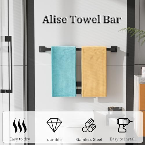 Black Towel Bar Towel Racks for Bathroom Wall Mount 28 Inch