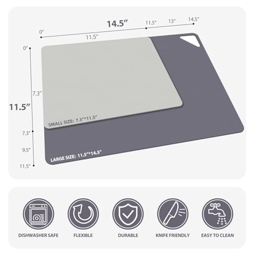 Flexible Plastic Cutting Boards for Kitchen Set of 6 (6 Count)