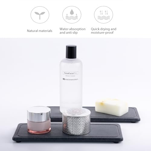 2Pcs Water Absorbent Diatomite Coasters Bathroom Sink Stone Trays (2 Count)