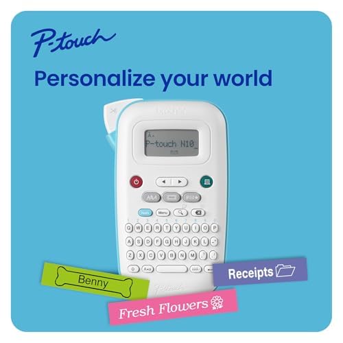 P-Touch PT-N25BT Personal Connected Label Maker, Bluetooth, Design&Print2 app, Portable, Handheld and Prints with P-Touch Btag½â€ (12mm) Wide Color Label Tapes