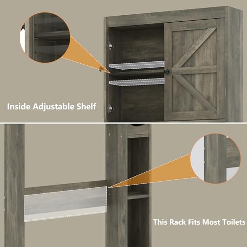 32.3''W Over The Toilet Storage Cabinet with Barn Doors