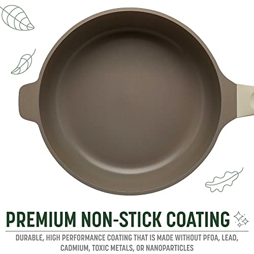 All-in-One Pan, Multilayer Nonstick Cookware Set, High-Performance Construction, Multipurpose Design Replaces Multiple Pots and Pans, Dishwasher Safe, 11-Inch, 4.4-Quart Capacity, Linen