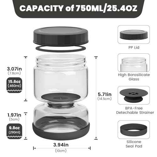 Glass Pickle Jar with Strainer Flip (25 Count)