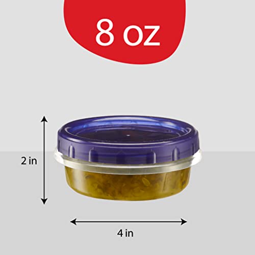 12 Pack Twist Cap Food Storage Containers with Blue Screw on Lid