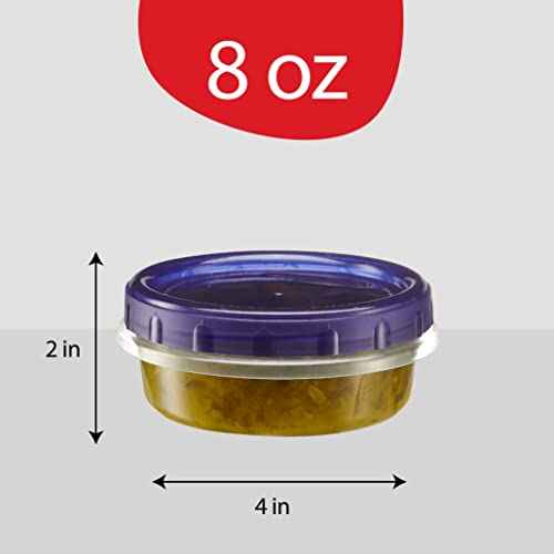 6 Pack Twist Cap Food Storage Containers with Blue Screw on Lid