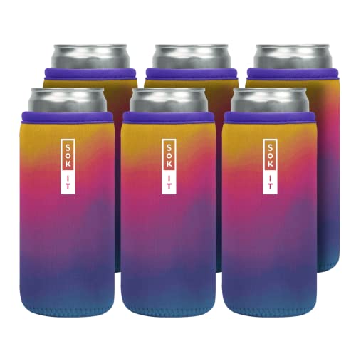 CanSok 6 Pack Sleeve for Beer & Soda Insulated Neoprene Cover