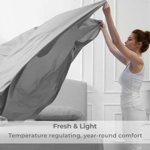 Iconic 4-PC, Ultra Soft Sheet Set (Cal King, Striped Gray/Silver)