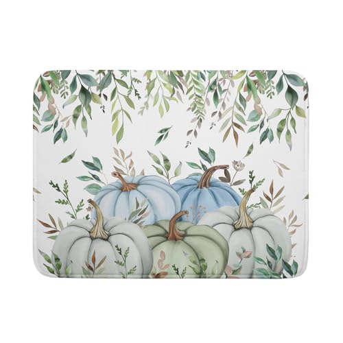 Fall Blue Pumpkin Dish Drying Mat Autumn Harvest Dishes Pad 18"x24" Microfiber Quick Dry Dish Drainer Rack Mats Kitchen Counter Accessories