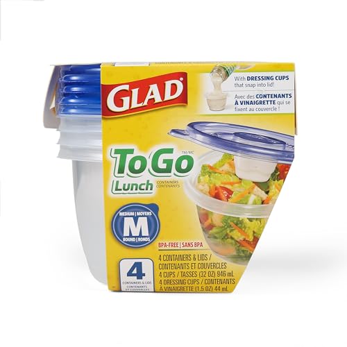 GladWare To Go Lunch Containers with Dressing Cup (24 Count)