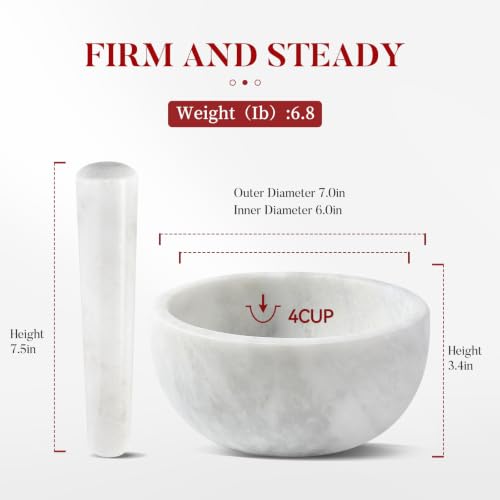 Marble Mortar and Pestle Set