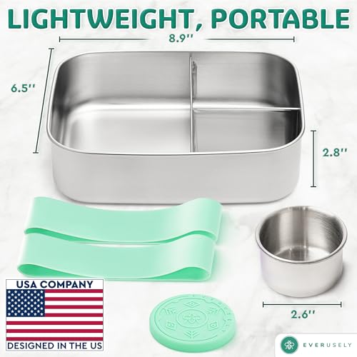 Stainless Steel Bento Box + Condiment Container