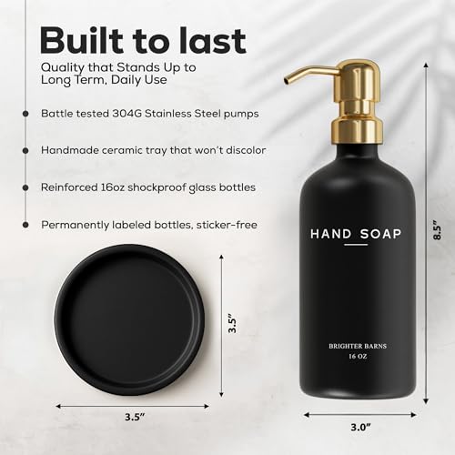 Luxury Glass Hand Soap Dispenser Bathroom Set by Brighter Barns