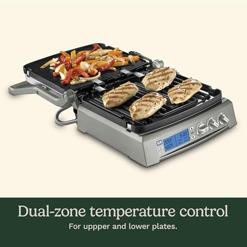 6-in-1 Elite Griddler, Electric Grill, Griddle & Top Melt, 500°F Temperature Sear Function, LCD Screen, Dishwasher-Safe Cooking Plates, GR-300NAS, Stainless Steel