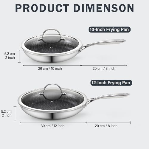 Hybrid Mutli Ply Clad 10.5 and 12 Inch Nonstick Frying Pan (2 Count)