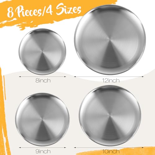 8 Pieces Silver Pizza Pans 8 (8 Count)