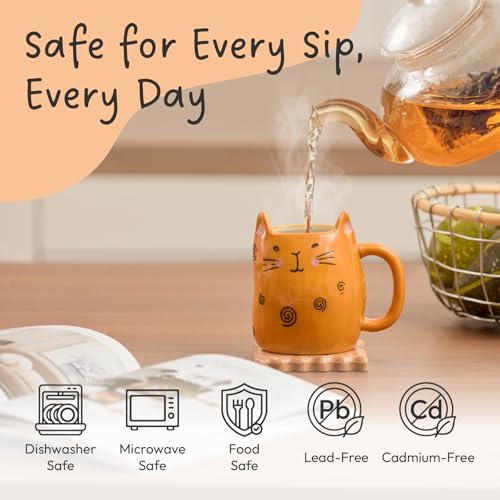 Cat Coffee Mugs Set of 4 (4 Count)