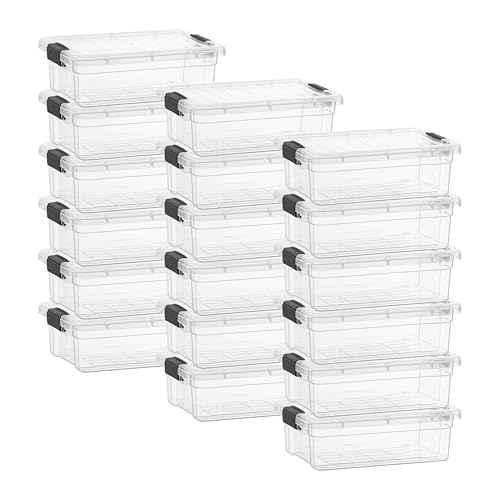 4.5 Quart Clear Plastic Storage Containers with Lids (18 Count)