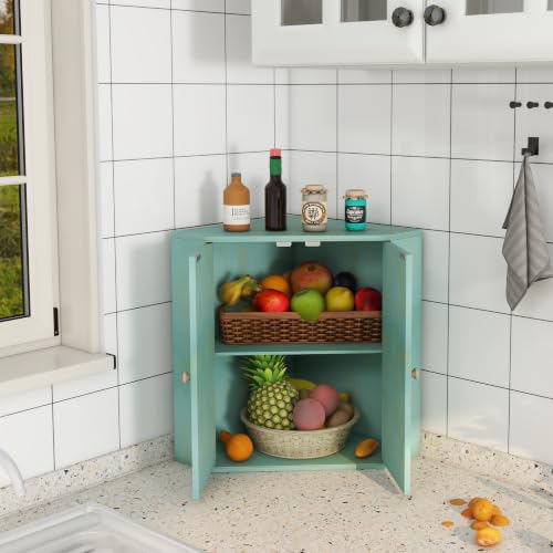 Corner Bread Box for Kitchen Counter Double Layer Bamboo Bread Storage Container Large Capacity Bread Storage Bin Farmhouse Breadbox Organizer