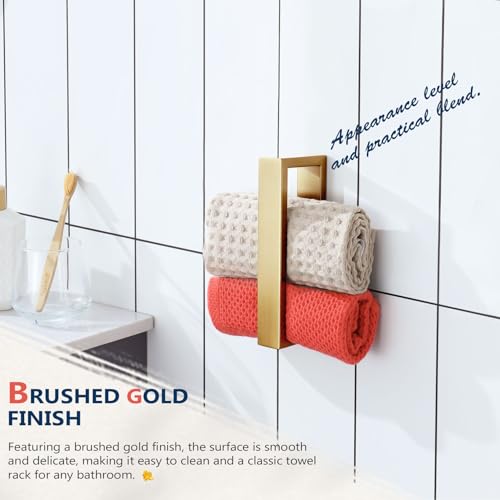 Towel Rings Brushed Gold Hand Towel Bars 9 (2 Count)