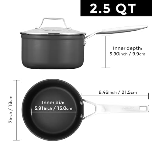 2.5 QT Nonstick Saucepan with Lid