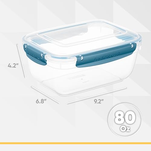 Plastic Food Storage Containers with Airtight Lids (4 Count)