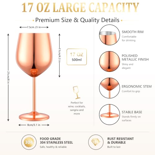 Unbreakable Stainless Steel Wine Glasses Set of 2 (2 Count)
