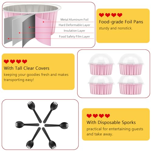 5oz Cupcake Pans with Dome Lids 100 Pack (5 Fl Oz)