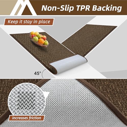 Dirt Trapper Door Mat 36"x60" Non Slip Washable Brown