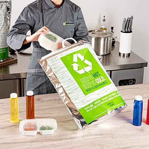 Green And Silver Plastic Thermal Bag