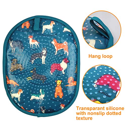 Pot Holders with Transparent Clear Silicone Shell and Nice Dog Flower (2 Count)