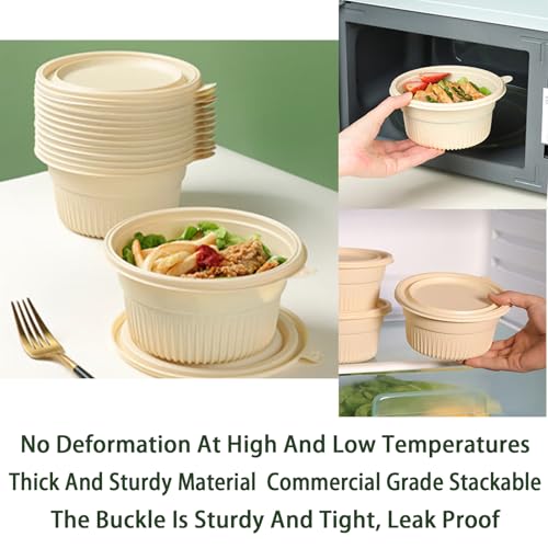 30 Pack 16 ounce Round Disposable Biodegradable containers (30 Count)