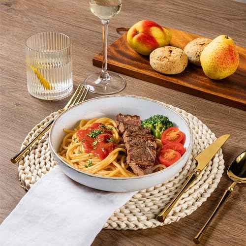 8.75'' Large Ceramic Pasta Bowls (4 Count)